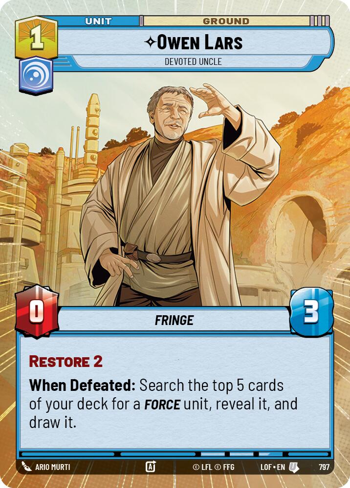 Owen Lars - Devoted Uncle (797) (Hyperspace Foil) (797) [Legends of the Force]