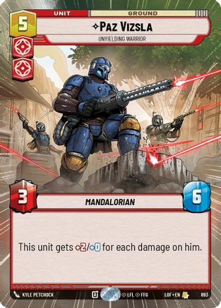 Paz Vizsla - Unyielding Warrior (893) (Hyperspace Foil) (893) [Legends of the Force]
