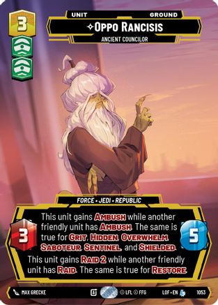 Oppo Rancisis - Ancient Councilor (1053) (Prestige) (1053) [Legends of the Force]
