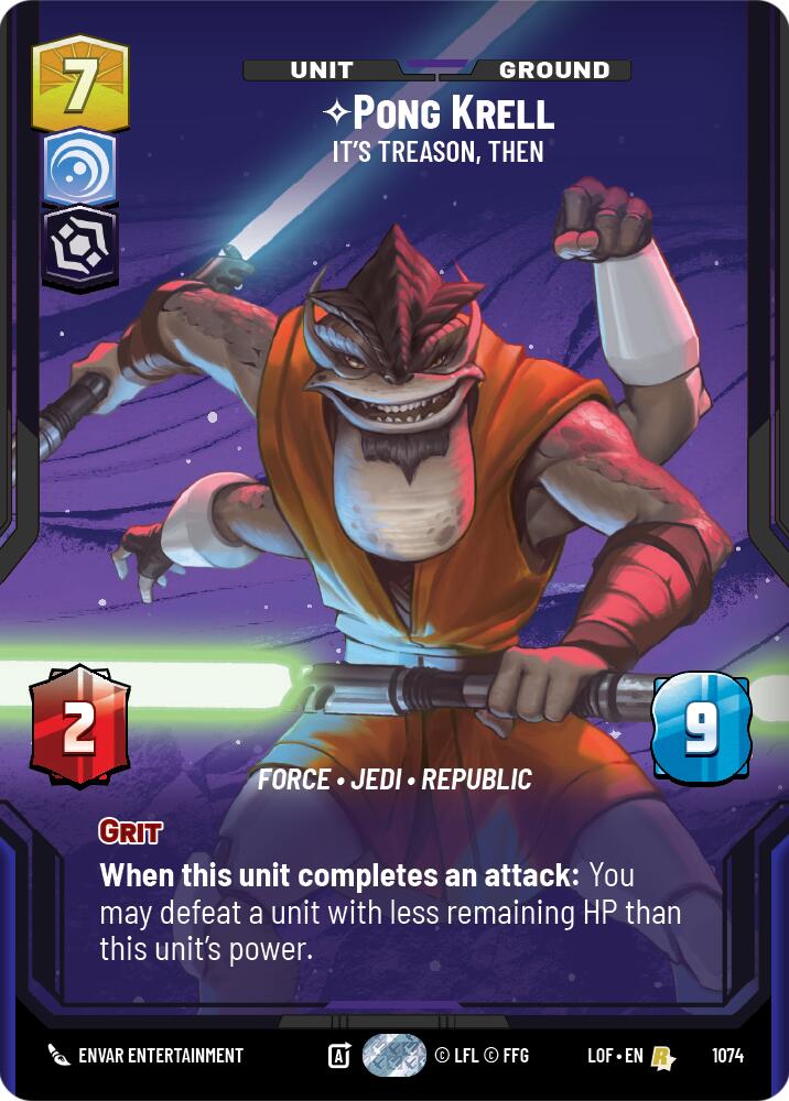 Pong Krell - It's Treason, Then (1074) (Prestige Foil) (1074) [Legends of the Force]