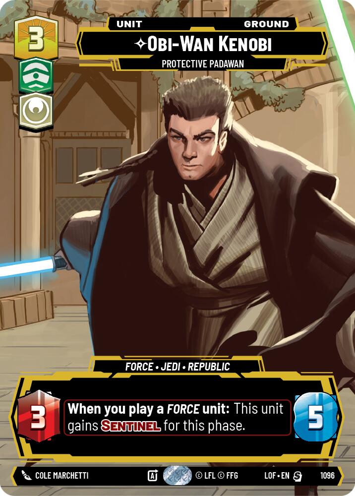 Obi-Wan Kenobi - Protective Padawan (1096) (Prestige Foil) (1096) [Legends of the Force]