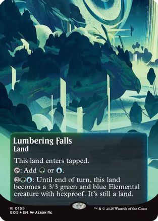Lumbering Falls (0159) (Borderless) (Galaxy Foil) [Edge of Eternities: Stellar Sights]
