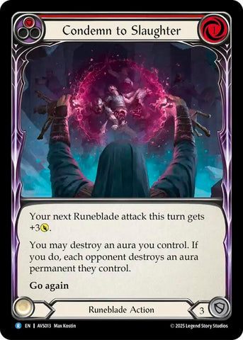 Condemn to Slaughter (Red) [AVS013] (Armory Deck: Legends Viserai)