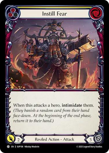 Instill Fear (Yellow) [SUP108] (Super Slam)  Rainbow Foil