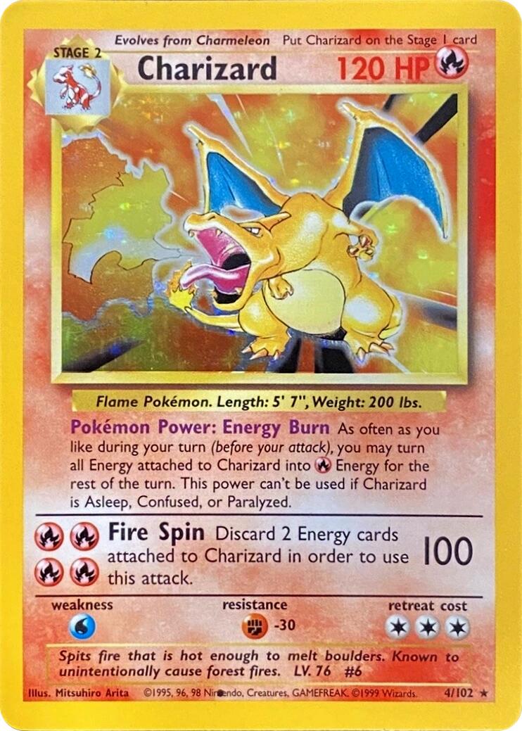 Charizard (004/102) (Black Dot Error) [Base Set 2]