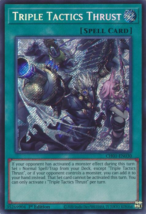 Triple Tactics Thrust (Secret Rare) [CH01-EN030] Secret Rare