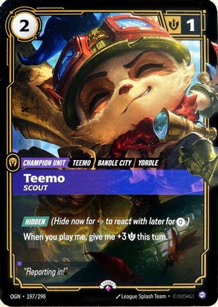 Teemo - Scout (197/298) - Riftbound Promotional Cards
