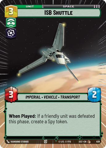 ISB Shuttle (839) (Hyperspace Foil) (839) [Secrets of Power]