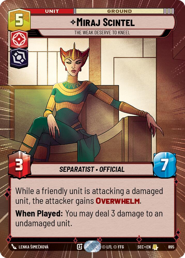 Miraj Scintel - The Weak Deserve to Kneel (Hyperspace Foil) (895) (895) [Secrets of Power]