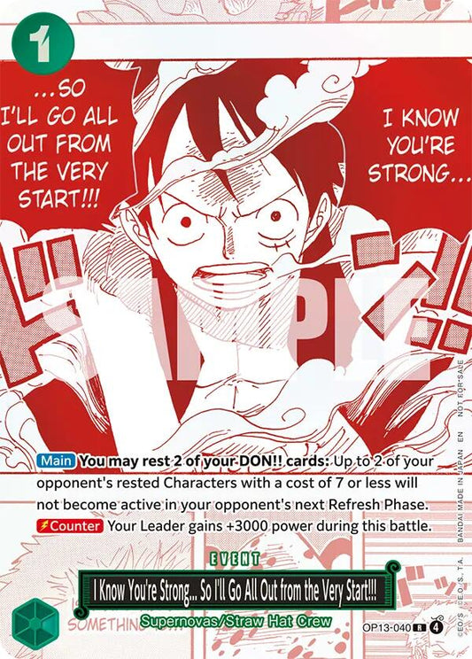 I Know You're Strong... So I'll Go All Out from the Very Start!!! (3rd Anniversary Treasure Campaign Pack) [One Piece Promotion Cards]
