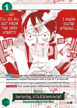 I Know You're Strong... So I'll Go All Out from the Very Start!!! (3rd Anniversary Treasure Campaign Pack) [One Piece Promotion Cards]