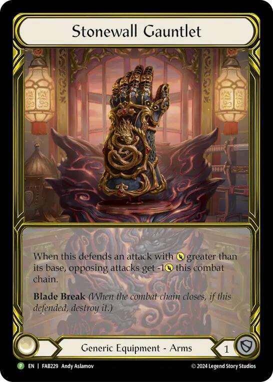 Stonewall Gauntlet (Golden) [FAB229] (Promo)  Cold Foil