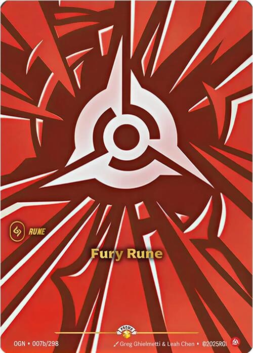 Fury Rune (007b/298) [Riftbound Organized Play Promotional Cards]
