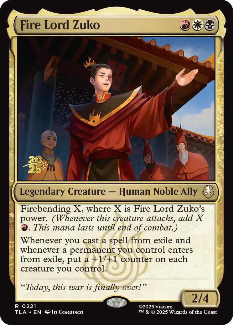 Fire Lord Zuko [Avatar: The Last Airbender Prerelease Cards]
