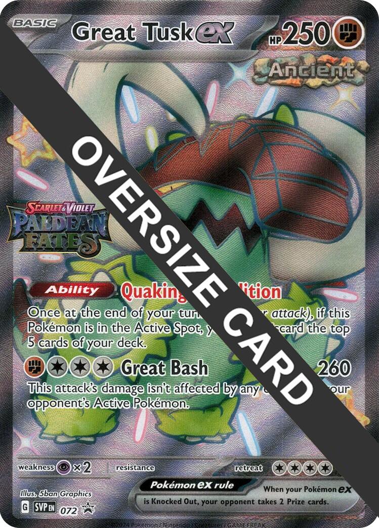 Great Tusk ex (072) (Paldean Fates Stamped Jumbo Card) [Scarlet & Violet: Paldean Fates]