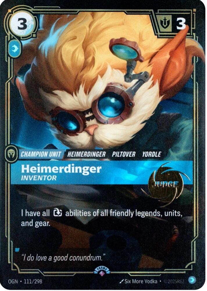 Heimerdinger - Inventor (111/298) [Riftbound Judge Promotional Cards]