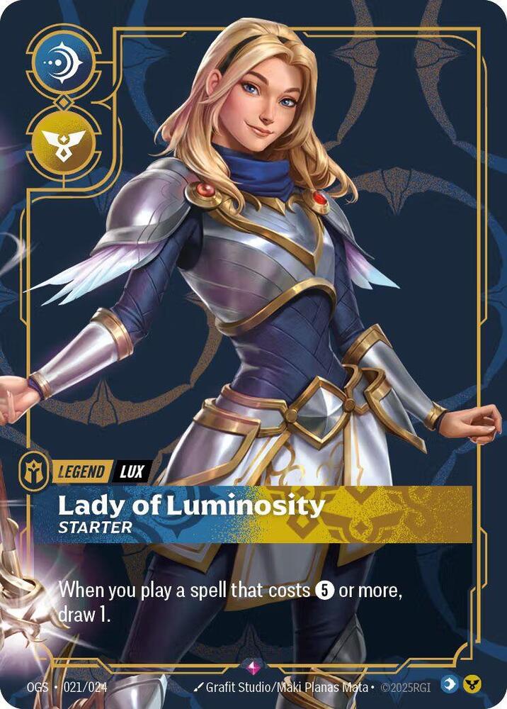 Lux - Lady of Luminosity (Metal) (021/024) [Riftbound Organized Play Promotional Cards]