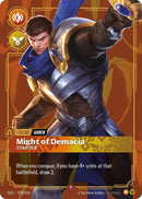 Garen - Might of Demacia (Metal) (023/024) [Riftbound Organized Play Promotional Cards]