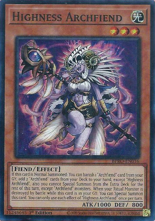Highness Archfiend [BPRO-EN016] Super Rare