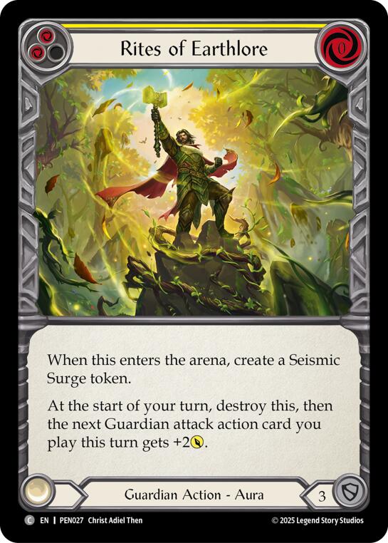 Rites Of Earthlore (Yellow) (Rainbow Foil) [PEN027] (Compendium of Rathe)  Rainbow Foil