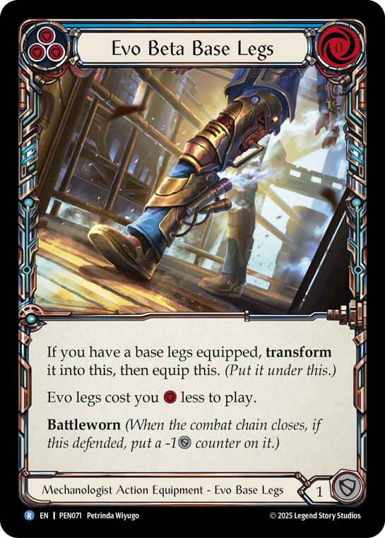 Evo Beta Base Legs (Blue) (Cold Foil) [PEN071] (Compendium of Rathe)  Cold Foil