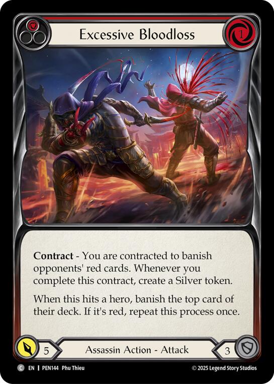 Excessive Bloodloss (Red) (Rainbow Foil) [PEN144] (Compendium of Rathe)  Rainbow Foil