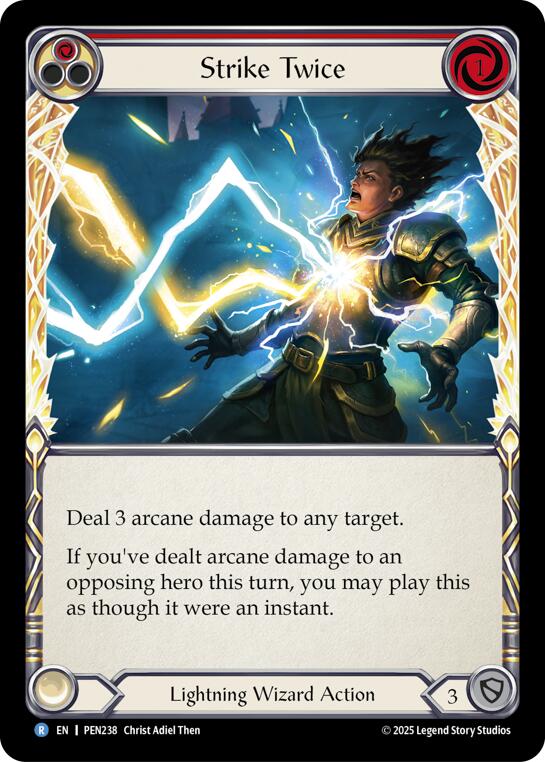 Strike Twice (Red) (Rainbow Foil) [PEN238] (Compendium of Rathe)  Rainbow Foil