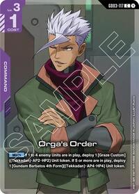 Orga's Order (Premium Card Collection Gundam Assemble) (GD03-117) [Gundam Promotional Cards]