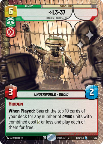 L3-37 - Radical Instigator (327) (Hyperspace Foil) (327) [A Lawless Time]