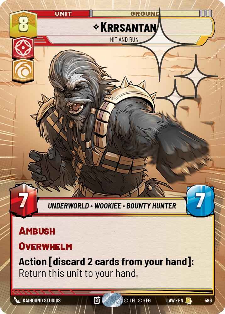 Krrsantan - Hit and Run (348) (Hyperspace Foil) (348) [A Lawless Time]