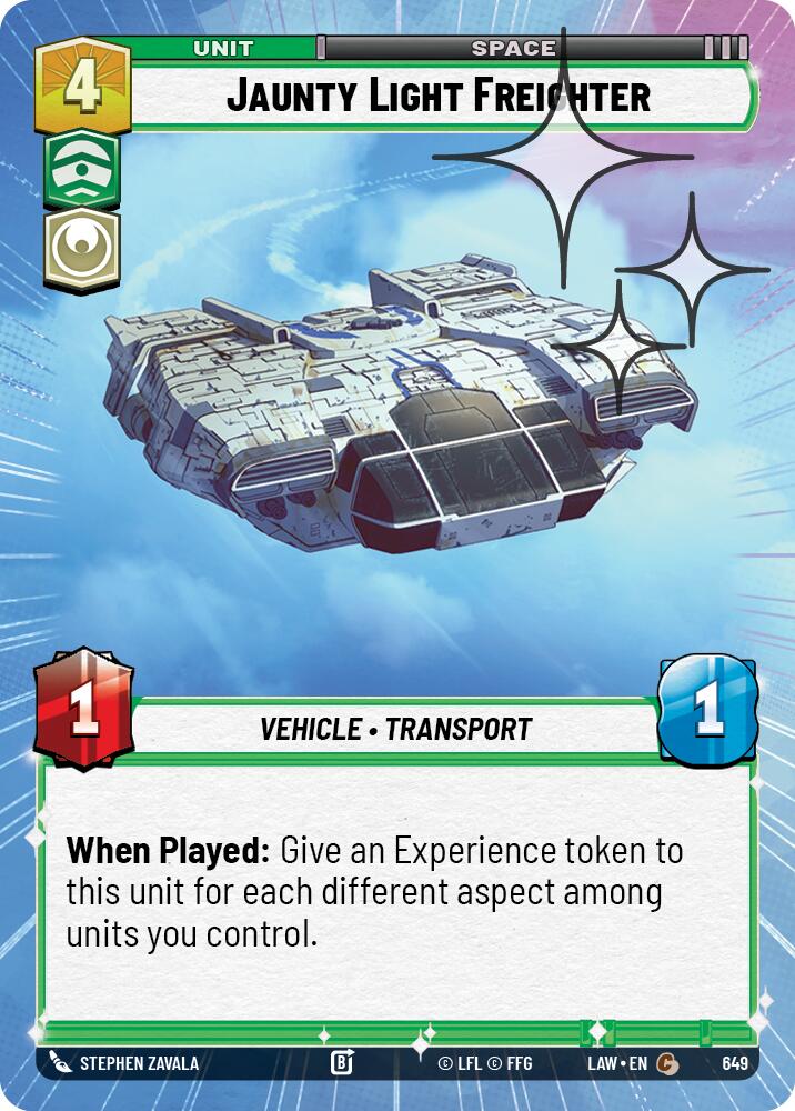 Jaunty Light Frieghter (411) (Hyperspace Foil) (411) [A Lawless Time]