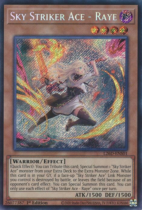 Sky Striker Ace - Raye (Alternate Art) (Secret Rare) [L26D-ENS01] Secret Rare
