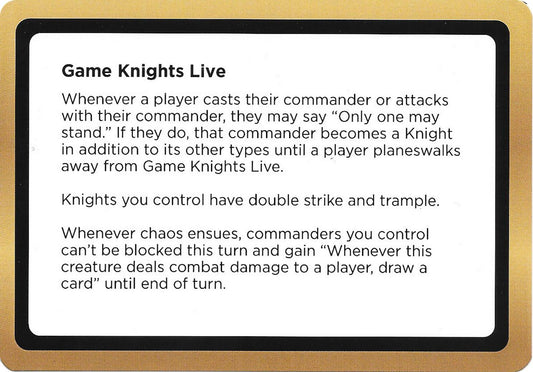Game Knights Live (Black Lotus Unknown Planechase) [Oversize Cards]