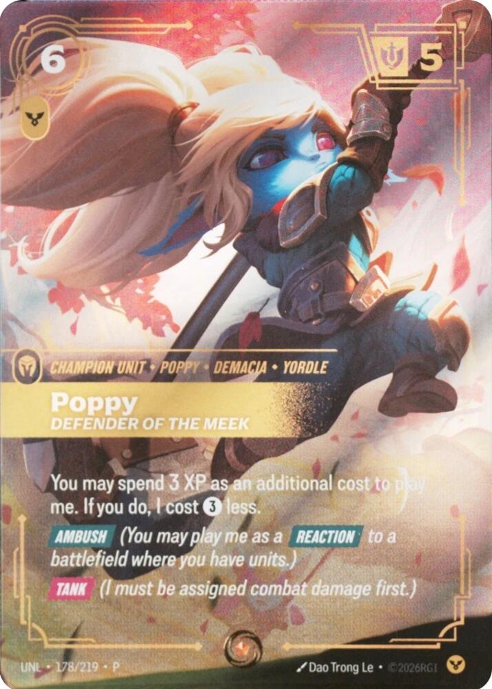 Poppy - Defender of the Meek (178/219) [Riftbound Organized Play Promotional Cards]
