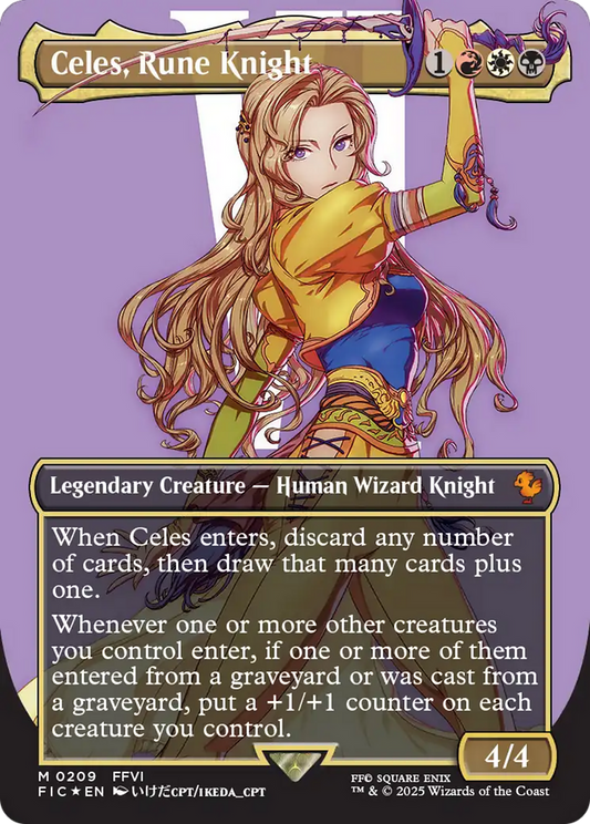 Celes, Rune Knight (Borderless) (Surge Foil) [FINAL FANTASY Commander]