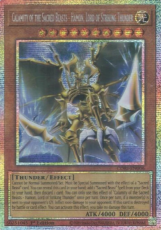 Calamity of the Sacred Beasts - Hamon, Lord of Striking Thunder (Starlight Rare) [CORI-EN006] Starlight Rare
