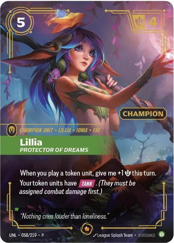 Lillia - Protector of Dreams (Champion) (058/219) [Riftbound Organized Play Promotional Cards]