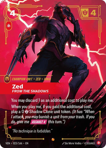 Zed, From the Shadows (023/166) [Vendetta]