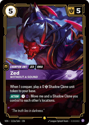 Zed, Without a Sound (Alternate Art) (112a/166) [Vendetta]