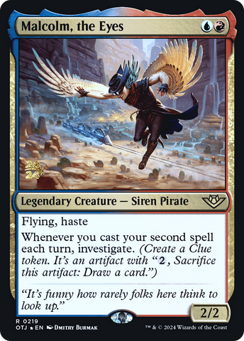 Malcolm, the Eyes [Outlaws of Thunder Junction Prerelease Promos]