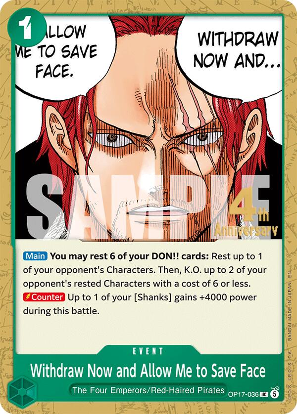 Withdraw Now and Allow Me to Save Face [The World's Strongest Warriors Release Event Cards]