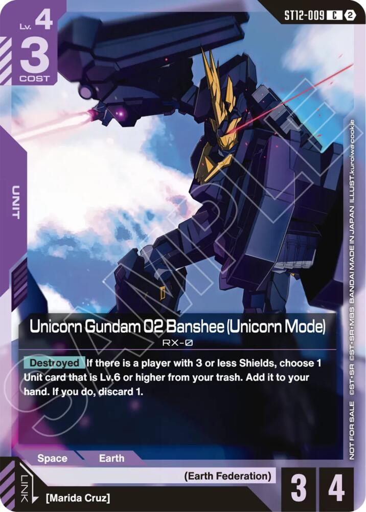 Unicorn Gundam 02 Banshee (Unicorn Mode) (ST11-ST14 Release Event) (ST12-009) [Gundam Promotional Cards]