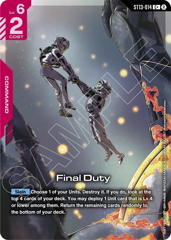 Final Duty (C+) (ST13-014) [Starter Deck 13: Silent Barrage]