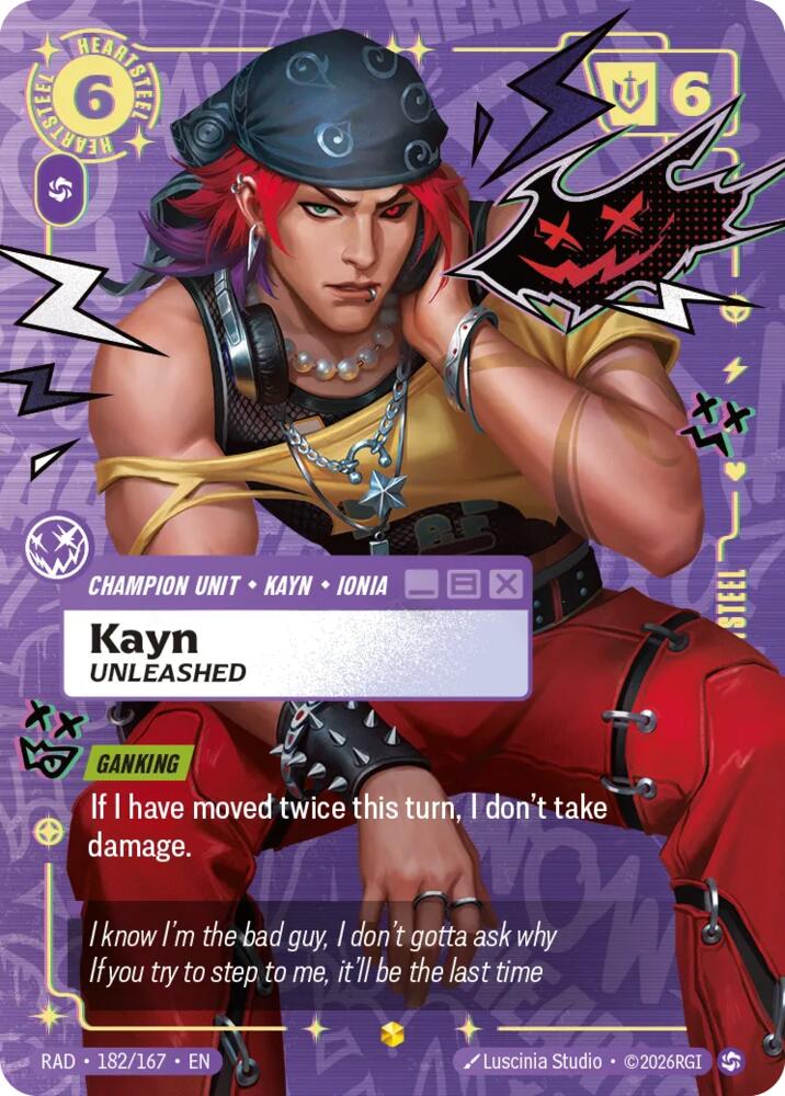 Kayn, Unleashed (Overnumbered) (182/167) [Radiance]