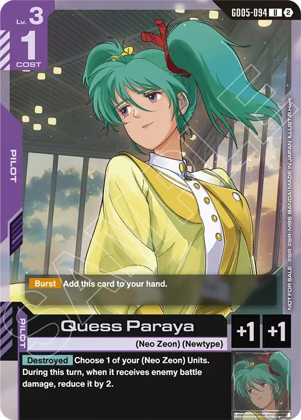 Quess Paraya (Store Tournament Participation Pack 06) (GD05-094) [Gundam Promotional Cards]