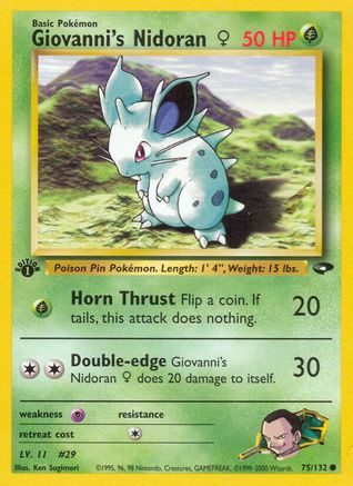 Giovanni's Nidoran (75/132) (Female) [Gym Challenge Unlimited]