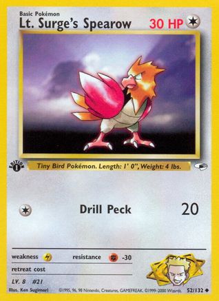 Lt. Surge's Spearow (52/132) [Gym Heroes Unlimited]