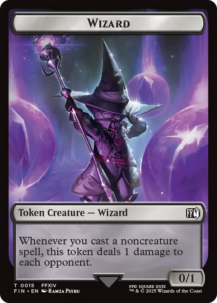 Bird (0017) // Wizard (0015) Double-Sided Token [FINAL FANTASY Tokens]