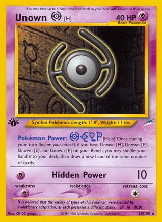 Unown [H] (28/105) [Neo Destiny Unlimited]