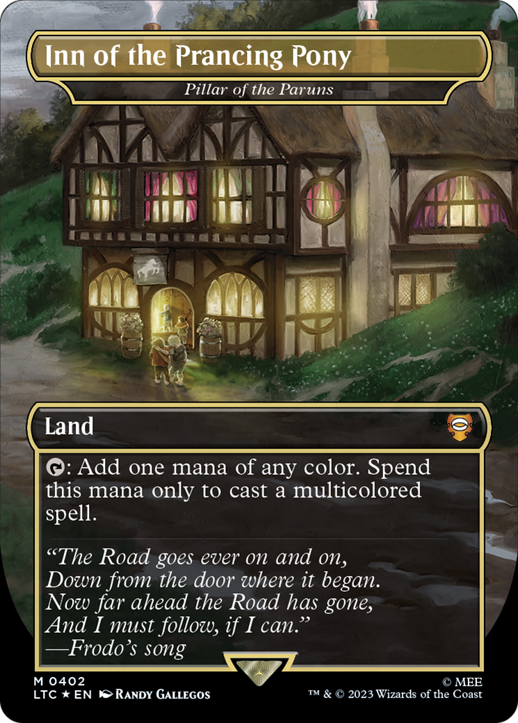 Inn of the Prancing Pony - Pillar of the Paruns (Borderless) (Surge Foil Realms and Relics) [The Lord of the Rings: Tales of Middle-Earth Commander]